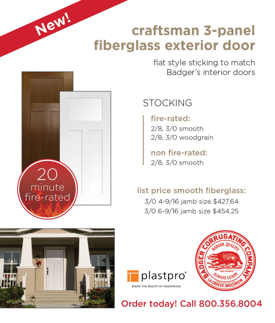 NEW Fiberglass FireRated Exterior Doors Badger