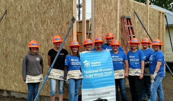 Employees helped construct a new home during National Women Build Week