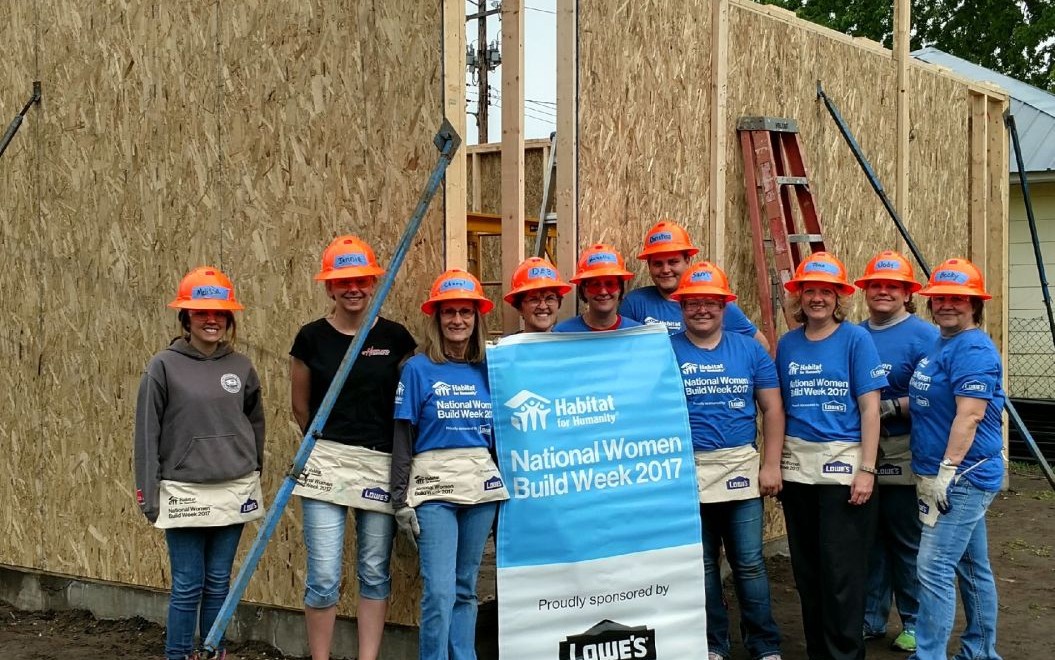 Employees helped construct a new home during National Women Build Week